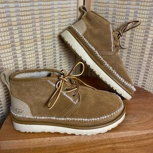 Ugg Neumel Stitch Chukka Boots Chestnut Sheepskin Lined Size 7